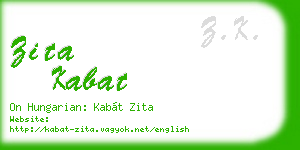 zita kabat business card
