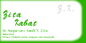 zita kabat business card